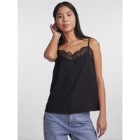 Pieces Tiffany Strap Lace Top - Black - XL