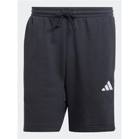 Adidas 3-Stripes Single Jersey Shorts - Black/White - L