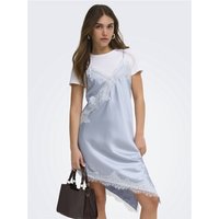 Only Bella Slanted Satin Lace Dress - Niagara Mist - M
