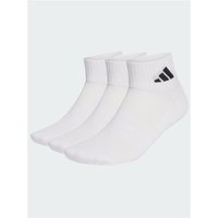 Adidas Cushioned Sportswear Ankle Socks 3 Pair Pack - White / Black - M