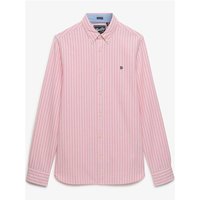Superdry&Co Preppy Oxford Long Sleeve Shirt - Cali Coral / Optic Stripe - XL