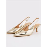 Truffle Pointed Toe Slingback Heel - Gold - 5