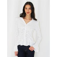 Saint Genies Polka Dot Shirt - White - XL