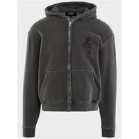 Street Style Full Zip Hoody - Washed Black - M