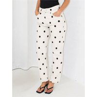 Saint Genies Polka Dot Jeans - White - XL