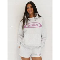 Kaiia Studio Logo Hoody - Light Grey Marl / Purple - XL