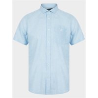 Kensington Portree Gingham Check Cotton Linen Blend Shirt - Vista Blue - 2XL