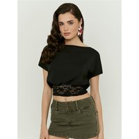 Tally Weijl One Shoulder Lace Top - Black - L