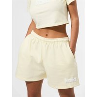 Kaiia Puff Print Mini Shorts - Light Lemon - M