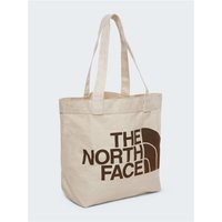 The North Face Weimaraner Brown Large Logo Print Cotton Tote Bag - Cream - One