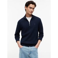 Tommy Jeans Flag Lightweight Slim Quarter-Zip Jumper - Dark Blue - M
