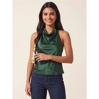 Saint Genies Satin Halter Top - Green - XL