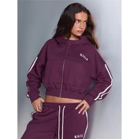 Kaiia Sport Side Stripe Oversized Zip Through Hoodie - L