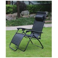 Redwood Textilene Reclining Chair, All Black