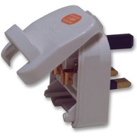 Power Connections European Schuko to UK Converter Plug, 3A, White