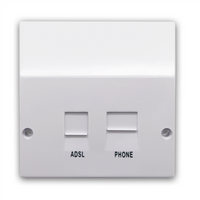 Solwise ADSL Filtered BT/RJ11 Faceplate Splitter