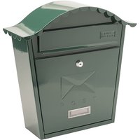 Sterling Classic Galvanised Steel Wall Mounted Postbox, Green