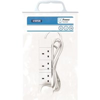 Status 4 way - 2 Mtr - Extension Socket - White - Plug