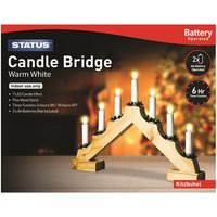 Status Kitzbuhel - 7 - Warm White - LED - Indoor Only - Battery Operated - Festive Candle Bridge