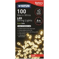 Status Linz - 100 - Warm White - LED - Indoor/Outdoor - Battery Operated - String Festive Lights