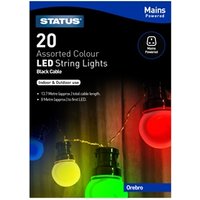 Status Orebro 20 LED Assorted Colour Mains Powered Indoor/Outdoor String Lights