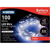 Status Tulln - 100 Micro - Cool White - LED - Indoor - Battery Operated - Wire Festive Lights