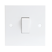 KnightsBridge 10A White 1G 230V Electric Wall Plate Intermediate Switch