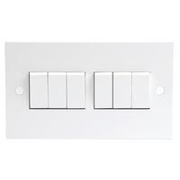 KnightsBridge 10A White 6G 2 Way 230V Electric Wall Plate Switch