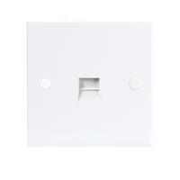 KnightsBridge 1G White Telephone Extension Socket Flush Wall Switch