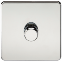 10 200W 2 Way 230V Screwless Polished Chrome Led Compatible Electric Dimmer Switch