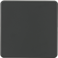 KnightsBridge Screwless 1G Blanking Plate - Anthracite