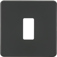 KnightsBridge Screwless 1G grid faceplate - anthracite