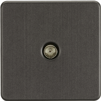 KnightsBridge Screwless 1G TV Outlet (Non-Isolated) - Smoked Bronze