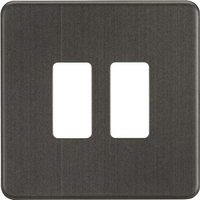 KnightsBridge Screwless 2G grid faceplate - smoked bronze