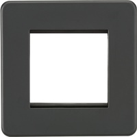 KnightsBridge Screwless 2G Modular Faceplate - Anthracite