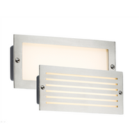 KnightsBridge 230V IP54 5W White LED Recessed Brick Light - Brushed Steel Fascia