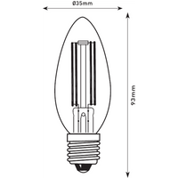 KnightsBridge 230V 5W LED ES Clear Candle Filament Lamp 2700K Dimmable