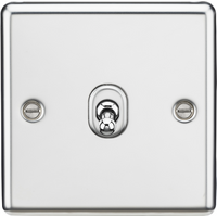 KnightsBridge 10AX 1G 2 Way Toggle Switch - Rounded Polished Chrome Finish
