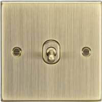 KnightsBridge 10AX 1G 2 Way Toggle Switch - Square Edge Antique Brass