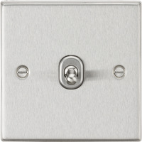 KnightsBridge 10AX 1G 2-Way Toggle Switch - Square Edge Brushed Chrome Finish