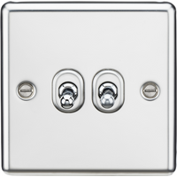 KnightsBridge 10AX 2G 2 Way Toggle Switch - Rounded Polished Chrome Finish
