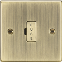 KnightsBridge 13A Fused Spur Unit - Square Edge Antique Brass