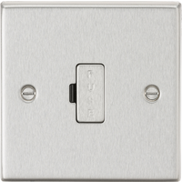 KnightsBridge 13A Fused Spur Unit - Square Edge Brushed Chrome