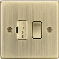 KnightsBridge 13A Switched Fused Spur Unit - Square Edge Antique Brass