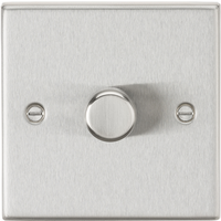 KnightsBridge 1G 2 way 10-200W (5-150W LED) trailing edge dimmer - Square Edge Brushed Chrome