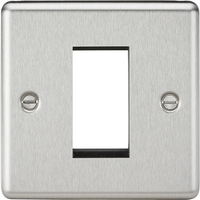 KnightsBridge 1G Modular Faceplate - Rounded Edge Brushed Chrome