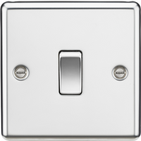 KnightsBridge 20A 1G DP Switch - Rounded Edge Polished Chrome