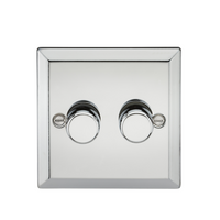 KnightsBridge 2G 2 way 10-200W (5-150W LED) trailing edge dimmer - Bevelled Edge Polished Chrome