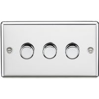 KnightsBridge 3G 2 way 10-200W (5-150W LED) trailing edge dimmer - Rounded Edge Polished Chrome