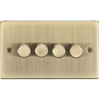 KnightsBridge 4G 2-way 10-200W (5-150W LED) trailing edge dimmer - Square Edge Antique Brass